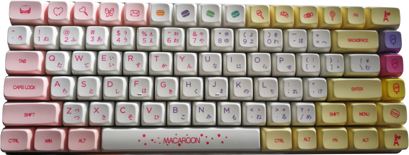 75% tenkeyless keyboard with very cute keycaps
