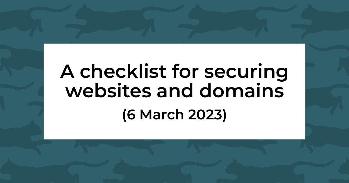 A checklist for securing websites and domains cat physics